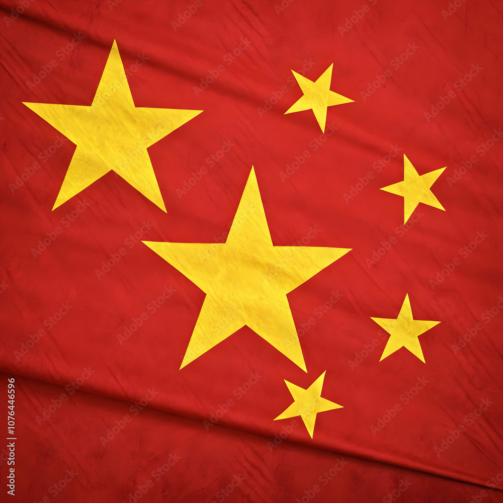 A vibrant image of the China flag displayed on a table. A vibrant image of the China flag displayed on a table.