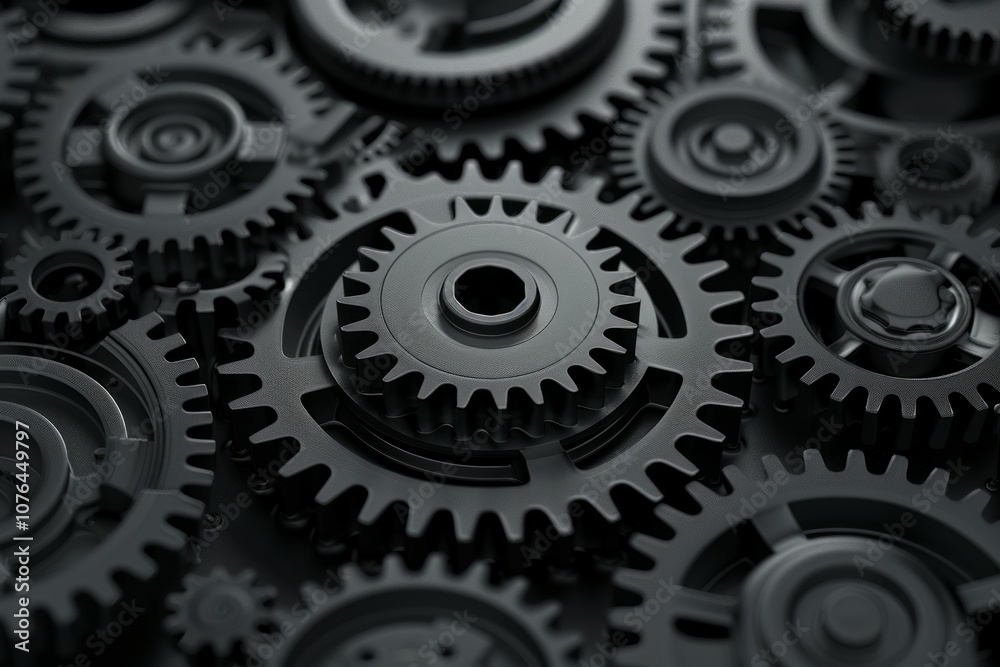 Large system of metal engine gears wheels in connection. Neural network ai generated art Large system of metal engine gears wheels in connection. Neural network ai generated art
