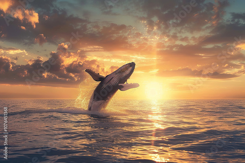 Wallpaper Mural Fantastically beautiful majestic huge whale in ocean Torontodigital.ca