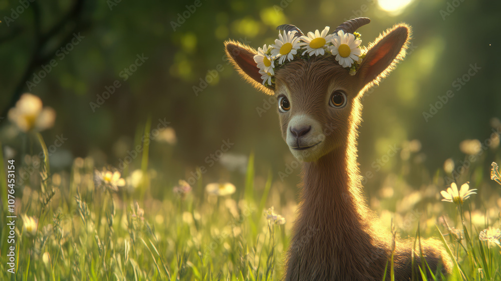 Goat with a Flower Crown Goat with a Flower Crown