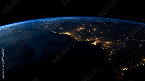 宇宙から見たインド亜大陸の夜景 photo