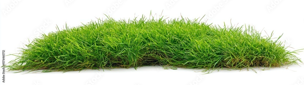 Lush Green Grass Patch Isolated on White Background Lush Green Grass Patch Isolated on White Background
