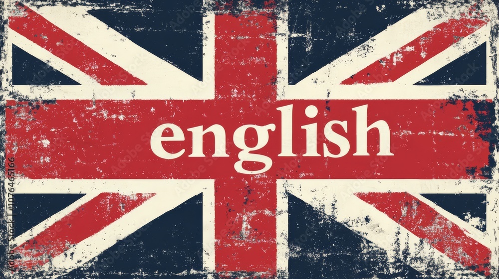 Fototapeta premium Vintage English Flag: Grunge Style