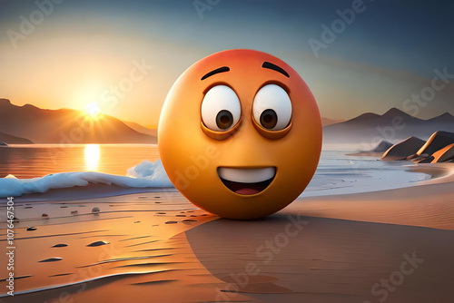 Character like emoji concept 3dsocial media emoji background photo