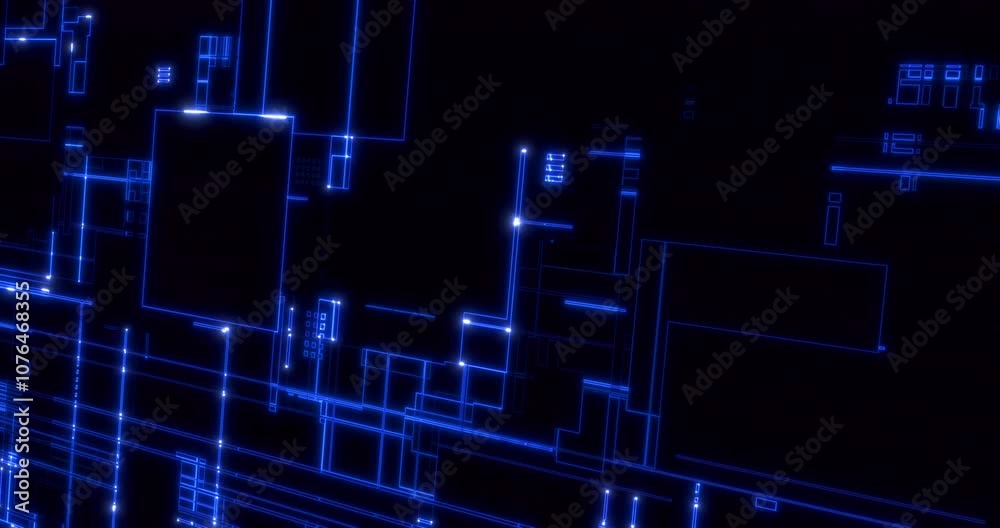 futuristic movement of blue matrix digital vertical and horizontal circuit lines like electronic circuit, concept of AI, technology and cyber artificial intelligence futuristic movement of blue matrix digital vertical and horizontal circuit lines like electronic circuit, concept of AI, technology and cyber artificial intelligence