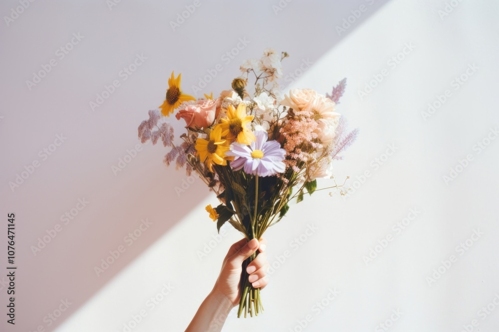 Naklejka premium Flower hand holding plant.