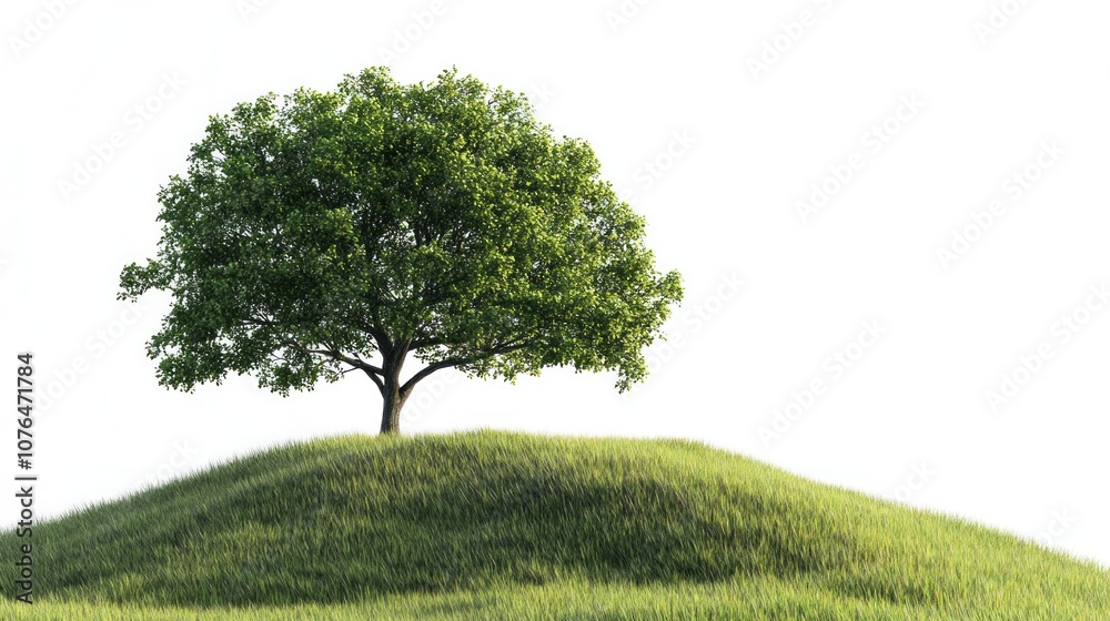 Fototapeta premium Single Tree on a Green Hill