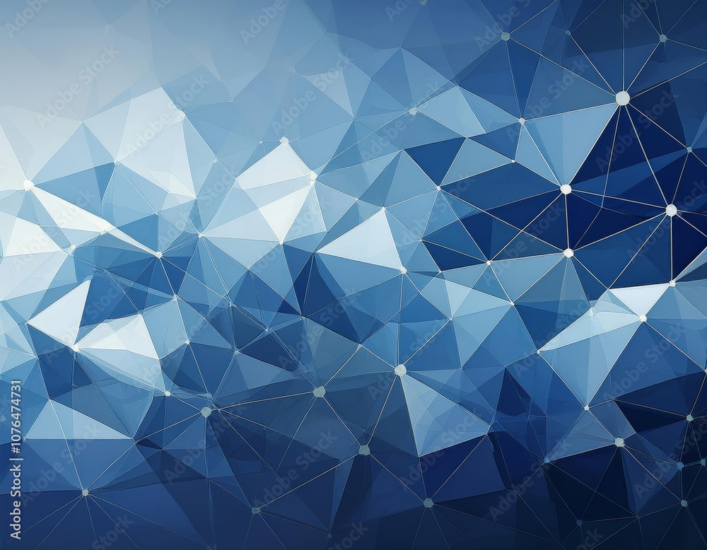 Obraz premium Abstract geometric pattern of connected triangles forming a crystalline network