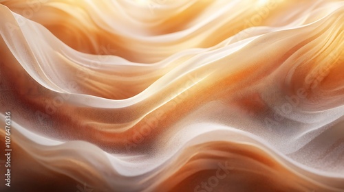 Abstract Texture of Wavy Translucent Fabric in Warm Hues