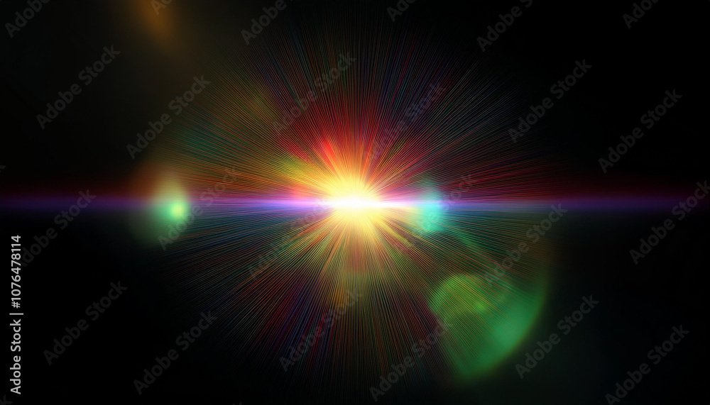 Lens flare abstract effect on black background. Abstract Sun burst, sun flare nature abstract rainbow colorful backdrop, blinking sun burst, lens flare optical rays. Lens flare abstract effect on black background. Abstract Sun burst, sun flare nature abstract rainbow colorful backdrop, blinking sun burst, lens flare optical rays.