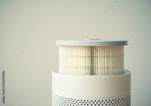 Modern air purifier with hepa filter for clean indoor air and allergy relief photo