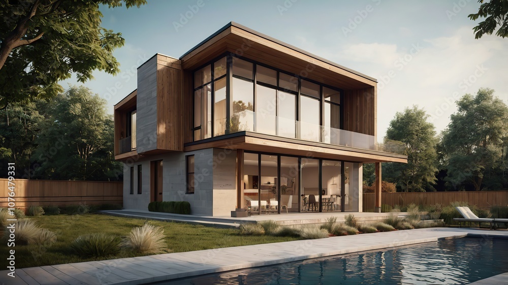 modern house in the park modern house in the park