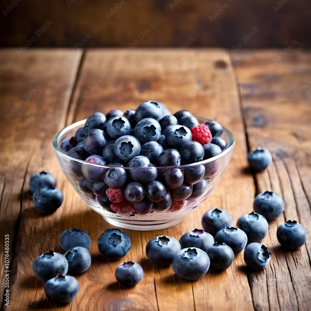 blueberry, blueberry on glass bowl, Blueberries Spilling Over: A Rustic Fruit Scene blueberry, blueberry on glass bowl, Blueberries Spilling Over: A Rustic Fruit Scene