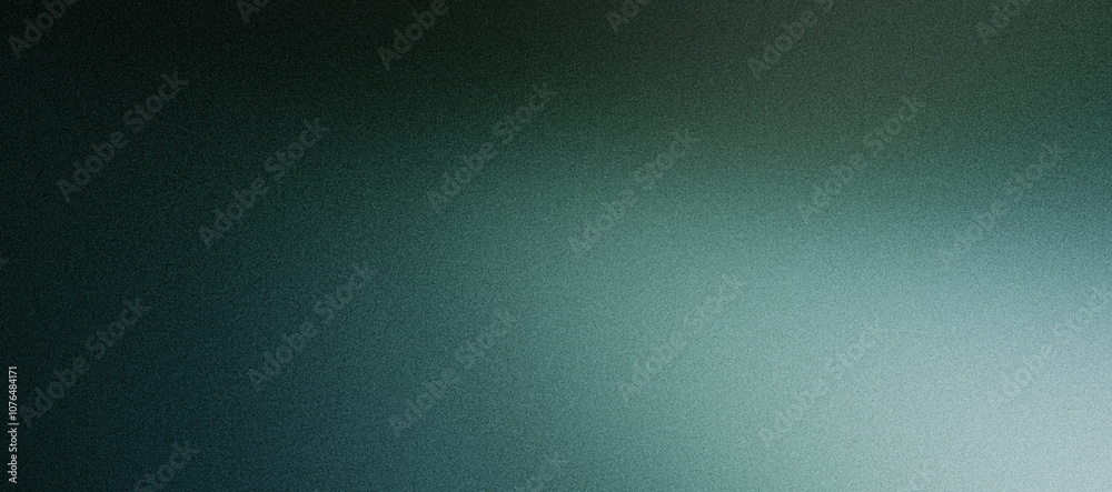 An ultrawide premium background featuring a gradient of smooth dark green, azure, white and gray with a grainy texture. Ideal for designs, banners, wallpapers, templates, and art projects