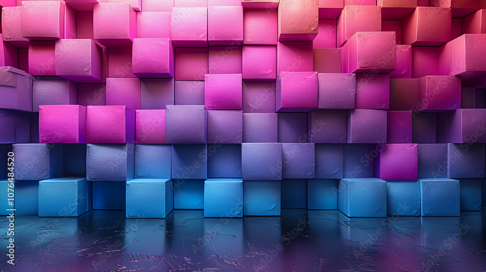 Futuristic Digital Cubes with Vibrant Neon Lights Futuristic Digital Cubes with Vibrant Neon Lights