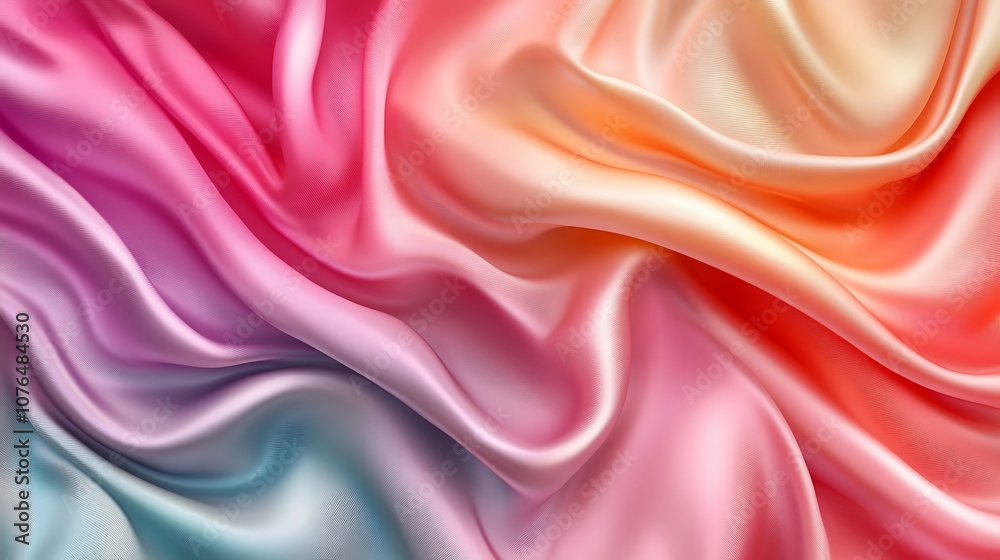 Obraz premium Abstract Gradient Draped Fabric in Pastel Tones