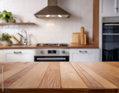 modern kitchen interior with wood stand