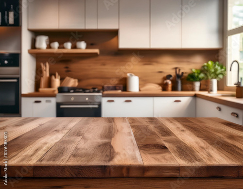 modern kitchen interior with wood stand