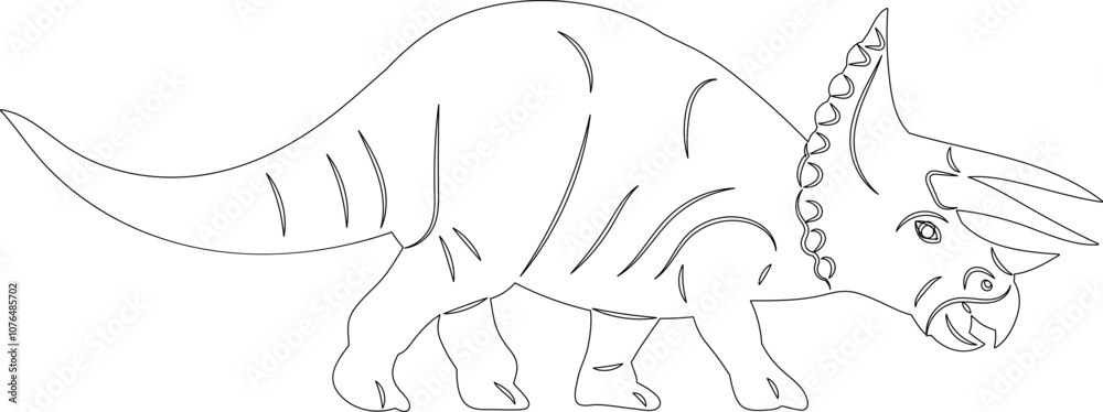 Fototapeta premium sketch dinosaur walking outline, vector