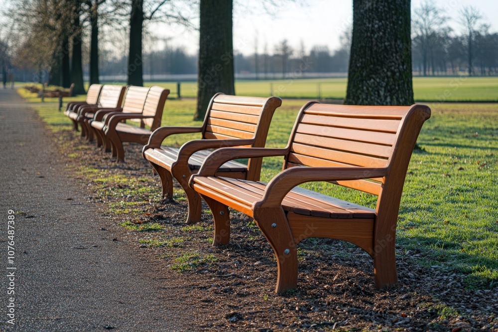 Outdoor furniture on a natural setting, suitable for park or backyard use Outdoor furniture on a natural setting, suitable for park or backyard use