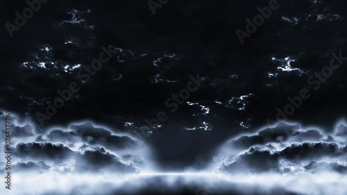 dark thunderstorm sky, with lightning and clouds vj loop,  suitable for performance concert background and editing