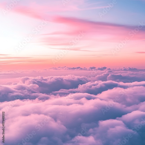 Serene dawn sky with pink and orange hues photo