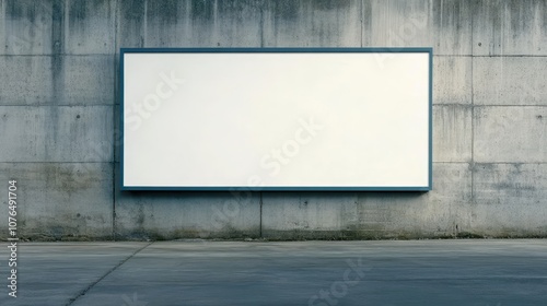 Blank billboard on concrete wall, prime advertising space for marketing campaigns and brand promotions