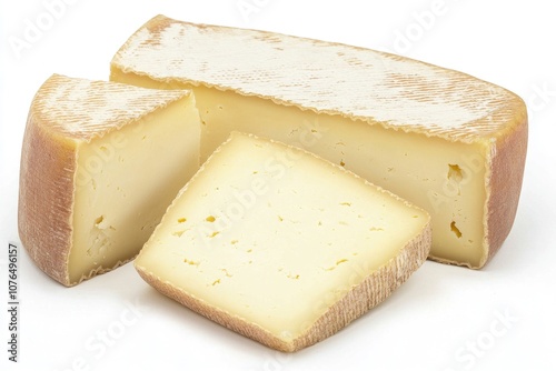 A piece of cheese with a wedge removed