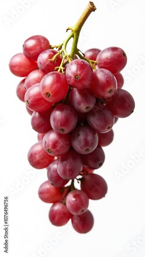 Fresh red grapes isolated on a white background