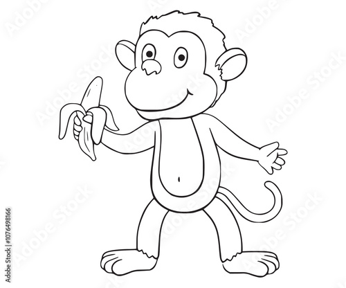 Monkey Coloring Page for kids 022