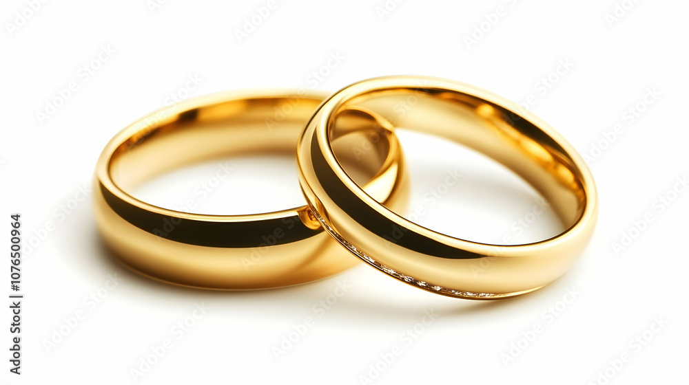 Close-up of gold wedding rings, a classic symbol of love and commitment. 4k image