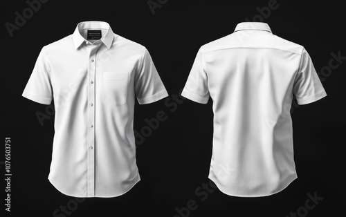 casual or business button up shirt mockup template, front and back view. blank mockup design