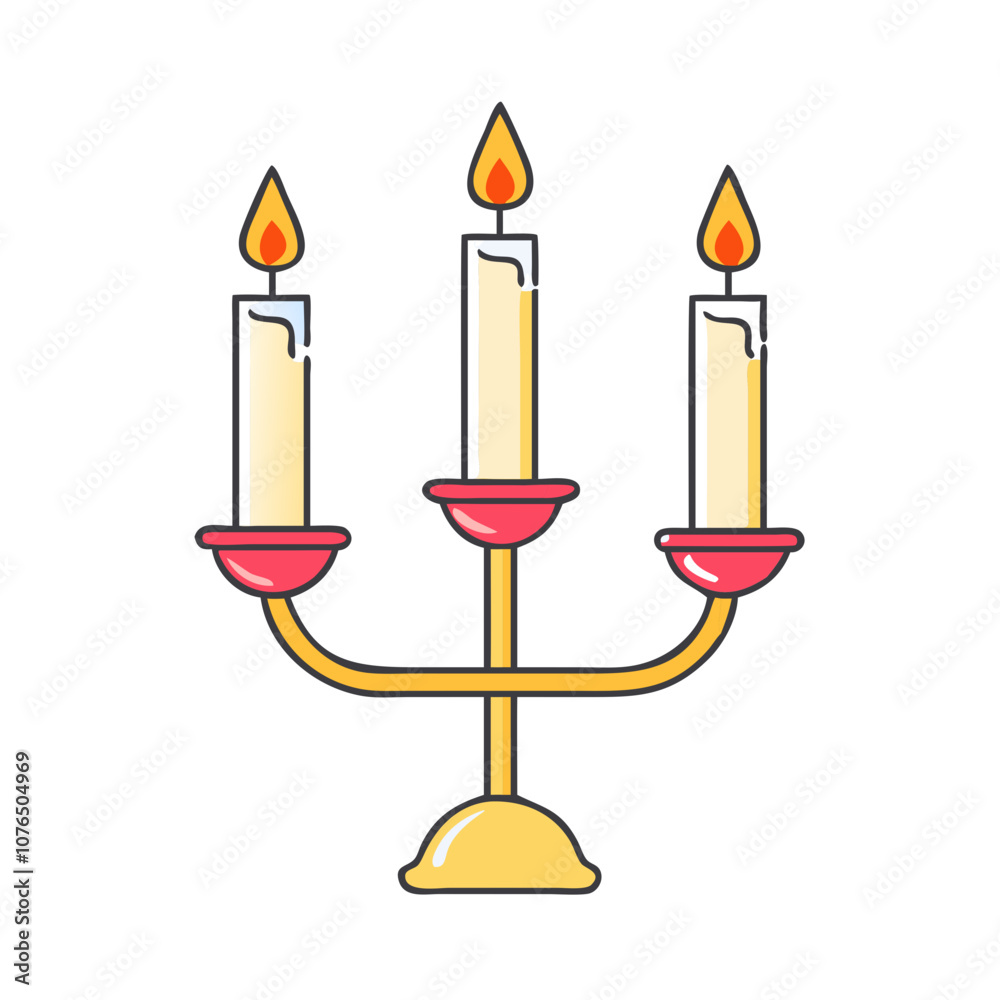 candles on white background vector art, flat illustration candle holder icon candles on white background vector art, flat illustration candle holder icon