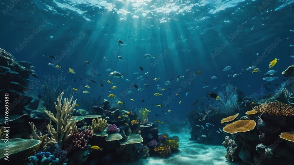 Fototapeta premium underwater, sea, coral, fish, reef, water, ocean, scuba, diving, tropical, nature, marine, animal, deep, diver, travel, sand, dive, aquatic, blue, caribbean, egypt, shark