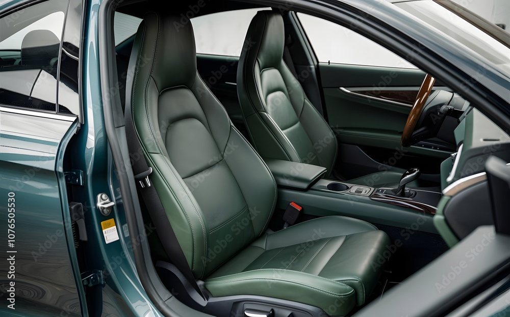 Interior of a luxury and sporty car Interior of a luxury and sporty car