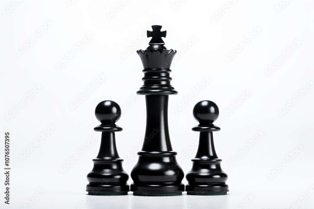 Chess black game white background. Chess black game white background.