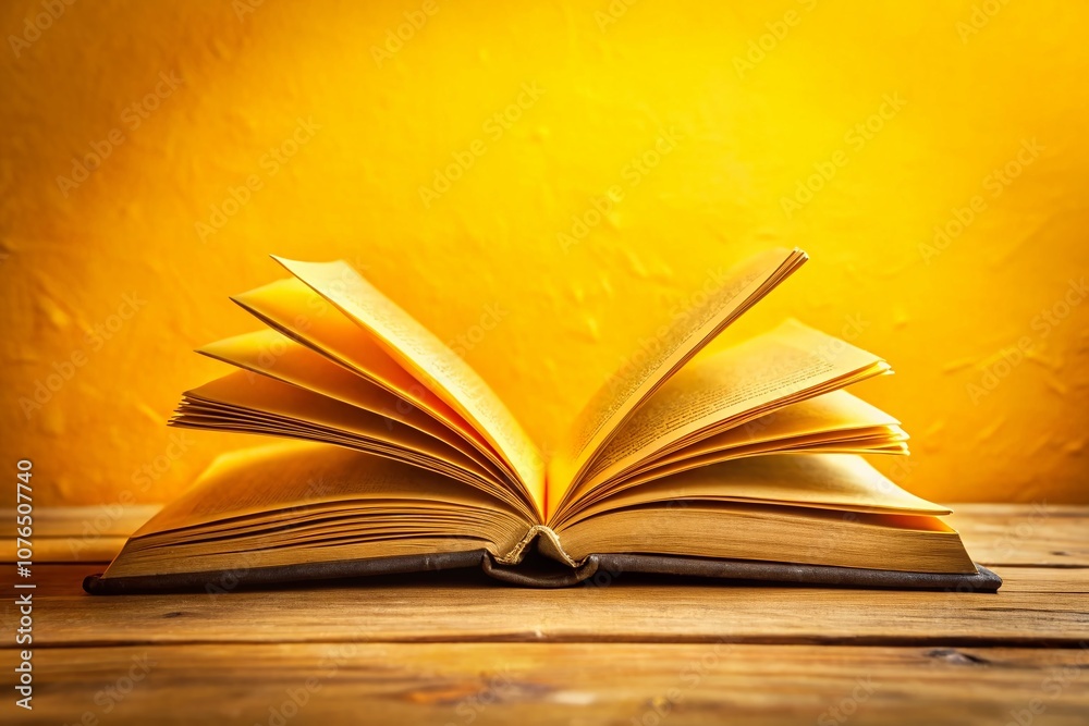 Mockup of an Opened Blank Square Old Catalogue with Clean Yellow Pages on a Clear Background for Text Placement and Note Taking Mockup of an Opened Blank Square Old Catalogue with Clean Yellow Pages on a Clear Background for Text Placement and Note Taking