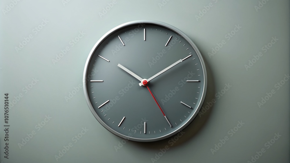 Modern Minimalist Clock Display at Ten Fifteen: A Stylish Gray Timepiece for Contemporary Interiors, Perfect for Home Decor and Lifestyle Photography Modern Minimalist Clock Display at Ten Fifteen: A Stylish Gray Timepiece for Contemporary Interiors, Perfect for Home Decor and Lifestyle Photography