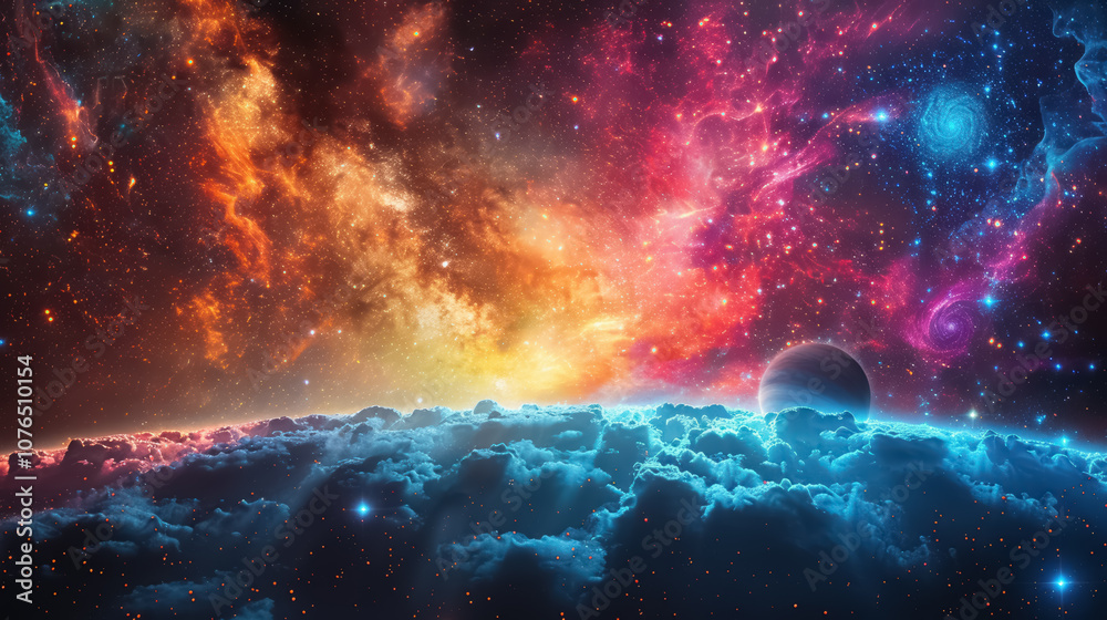 Space background with stardust and shining stars. Realistic cosmos and color nebula. Colorful galaxy Space background with stardust and shining stars. Realistic cosmos and color nebula. Colorful galaxy