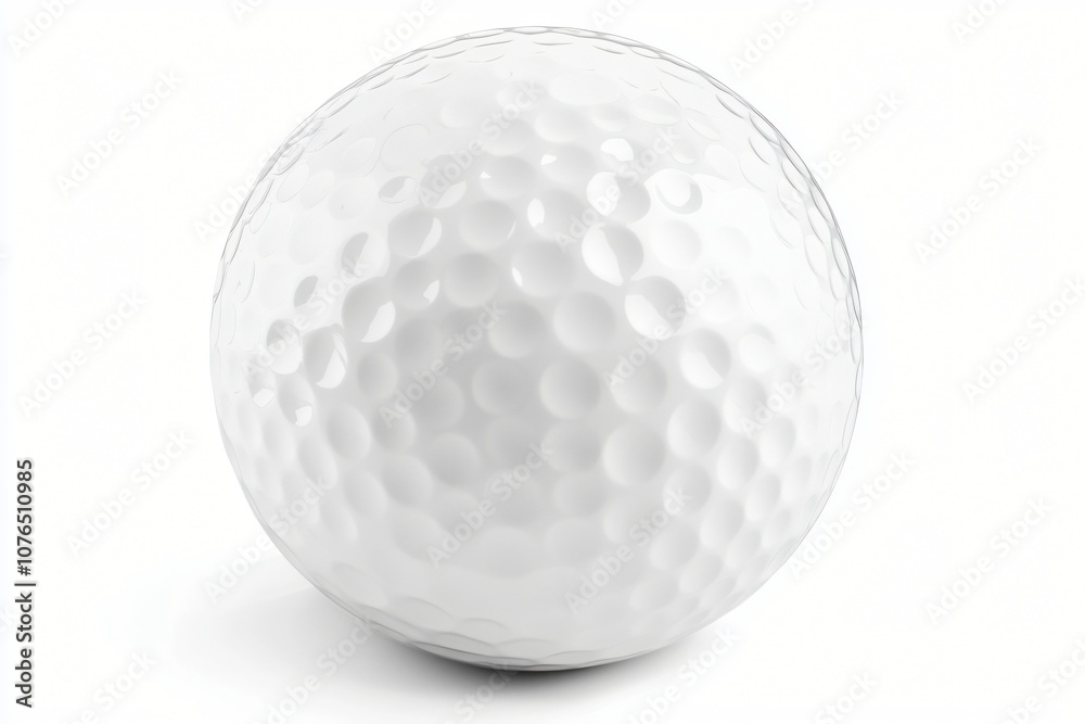 White Golf Ball Isolated on White Background