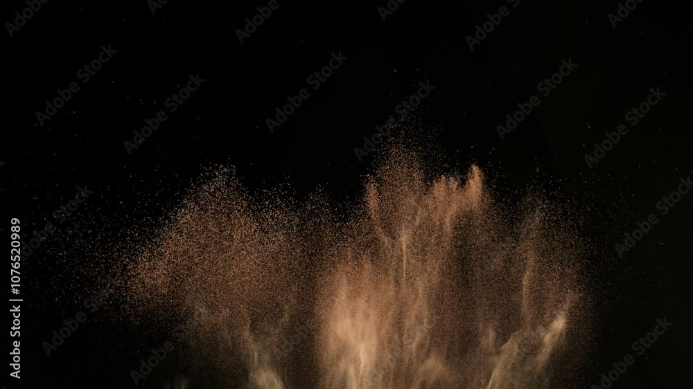 Super Slow Motion Shot of Makeup Powder Explosion Isolated on Black Background at 1000fps.