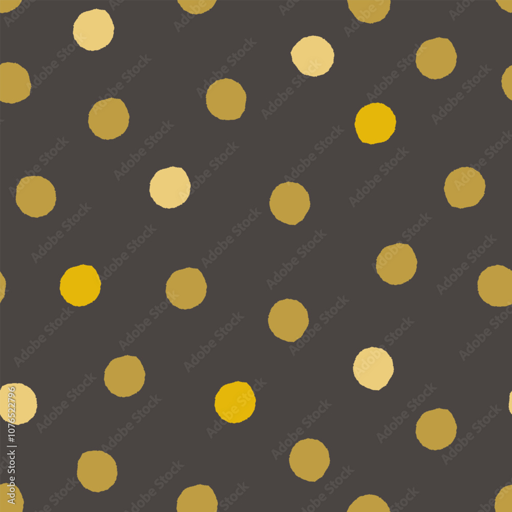 Gold polka dots seamless pattern. Small points on brown background. Festive dotted backdrop. Minimalist Christmas ornament. Gold polka dots seamless pattern. Small points on brown background. Festive dotted backdrop. Minimalist Christmas ornament.