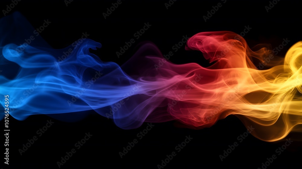 Fototapeta premium Abstract Smoke Waves on Black