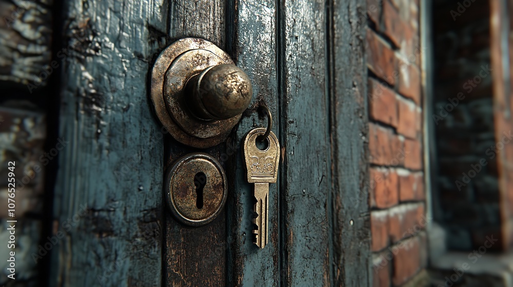 Open door with keys , new home concept Focus on a key new chapter in homeownership. Open door with keys , new home concept Focus on a key new chapter in homeownership.
