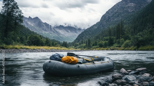 Raft on the River with Mountain View