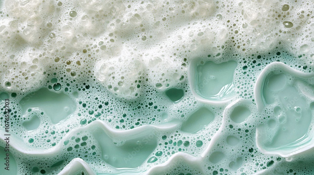 Abstract Foam Patterns in Soft Aquatic Colors