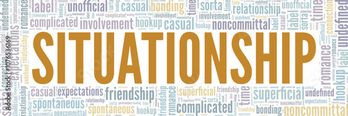 Situationship word cloud conceptual design isolated on white background.