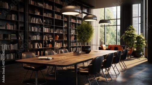 Wallpaper Mural Modern Library Interior Design Torontodigital.ca