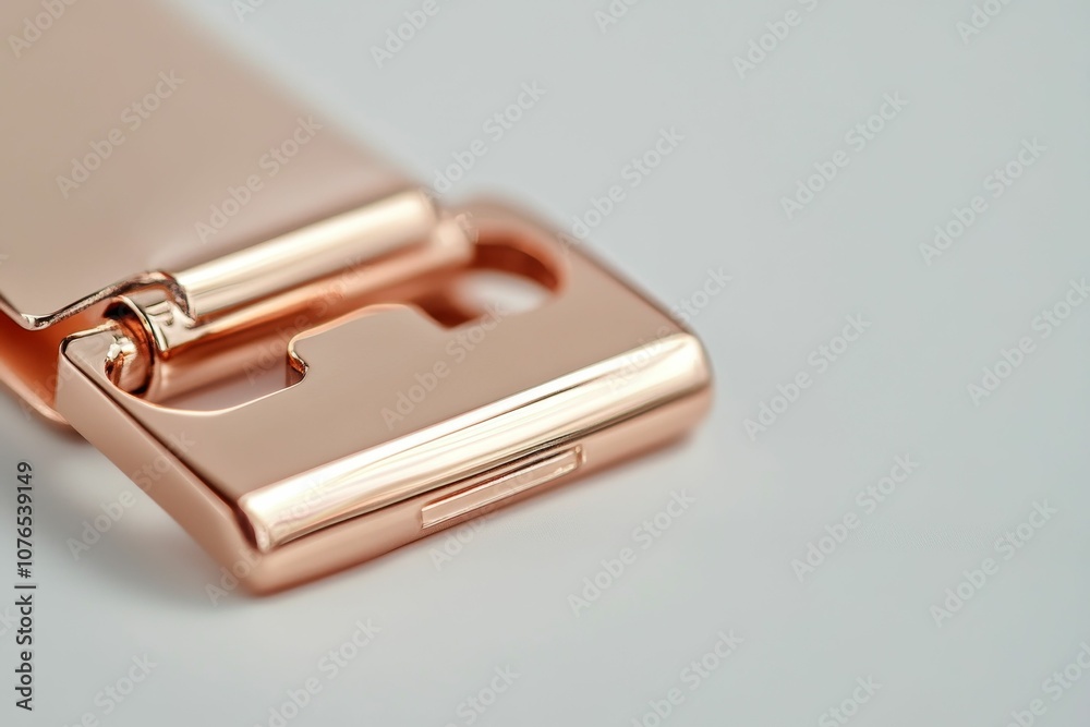 Rose gold metal latch closeup. Rose gold metal latch closeup.