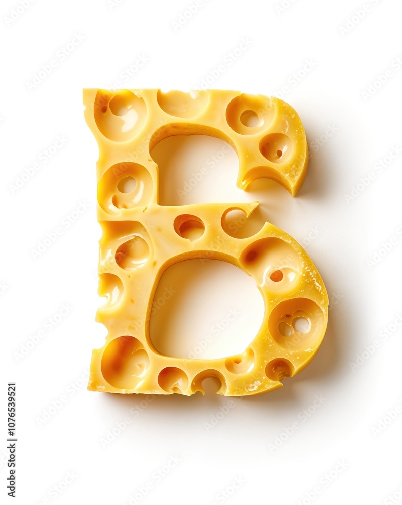 Delight your taste buds with this cheesy letter b made from delicious emmental cheese Delight your taste buds with this cheesy letter b made from delicious emmental cheese